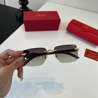 Cartier Lightweight Metal Rimless Silver Lens Sunglasses for Men & Wo - 415992 - detail image 4