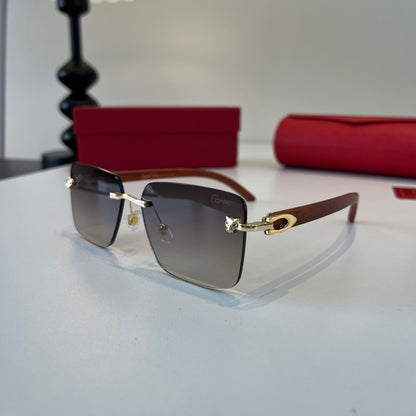 Cartier Lightweight Metal Rimless Silver Lens Sunglasses for Men & Wo - 415992 - detail image 3