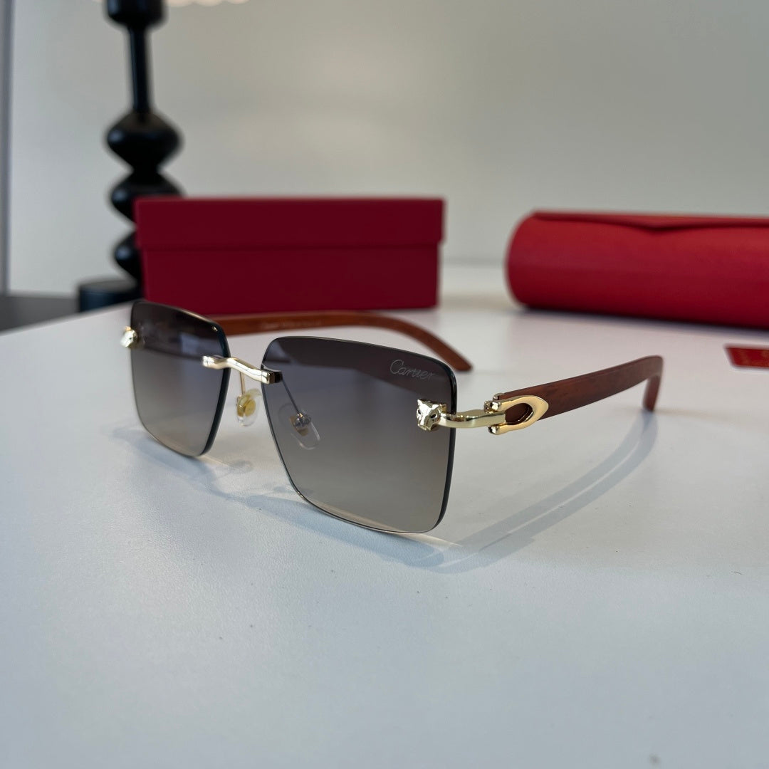 Cartier Lightweight Metal Rimless Silver Lens Sunglasses for Men & Wo - 372233 - detail image 3