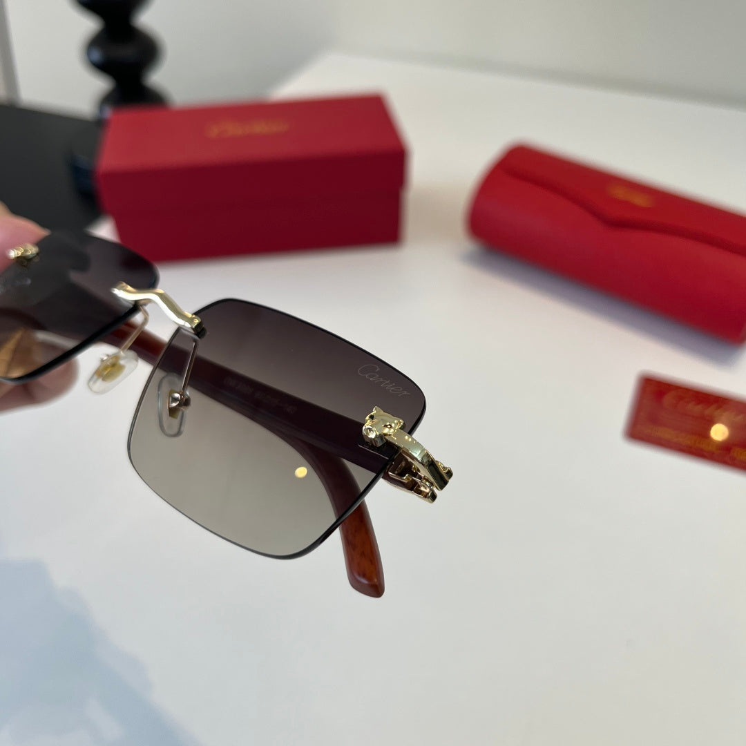 Cartier Lightweight Metal Rimless Silver Lens Sunglasses for Men & Wo - 415992 - detail image 5