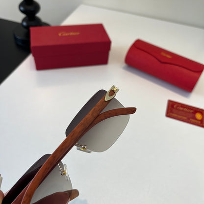 Cartier Lightweight Metal Rimless Silver Lens Sunglasses for Men & Wo - 415992 - detail image 7