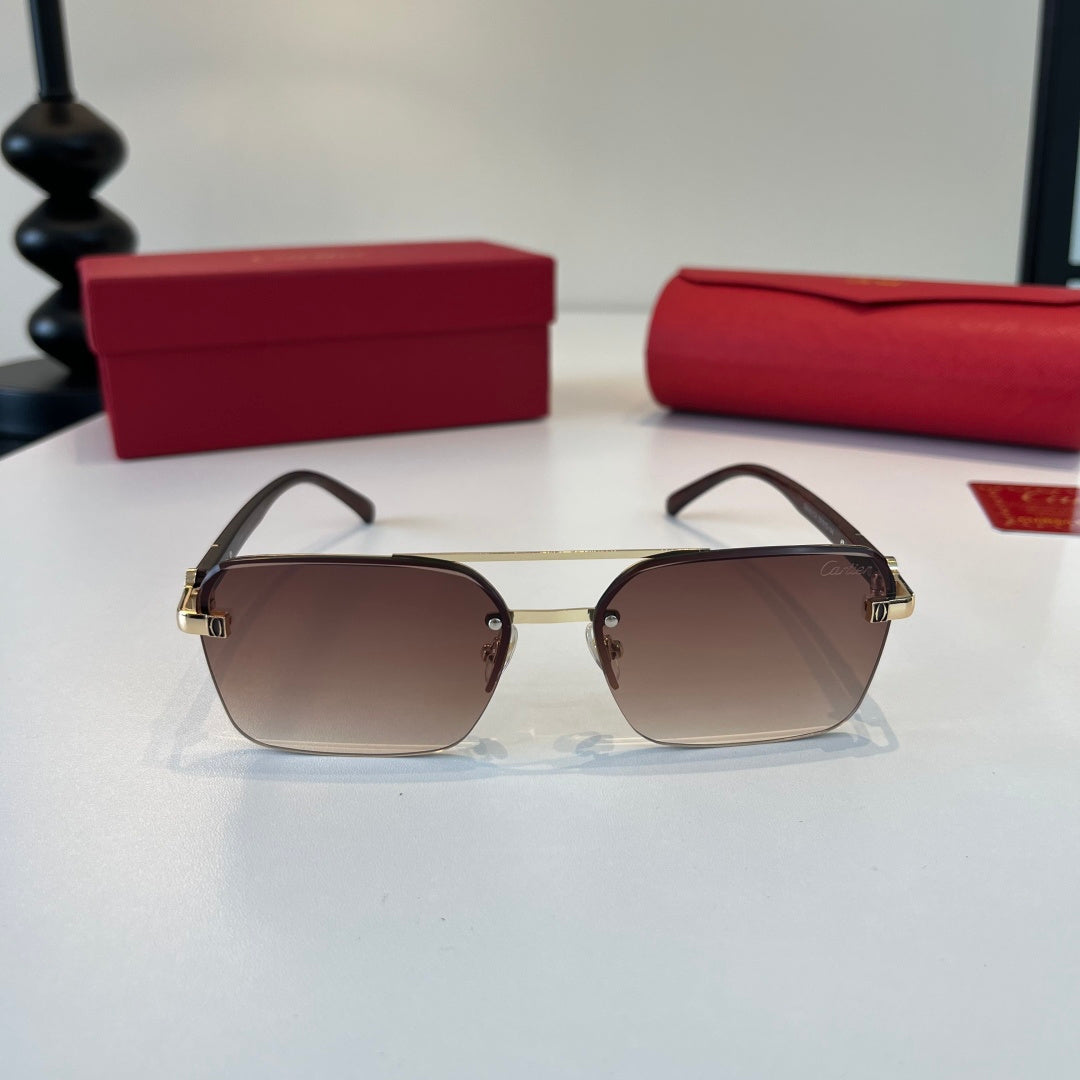 Cartier Lightweight Metal Rimless Silver Lens Sunglasses for Men & Wo - 415994 - detail image 2