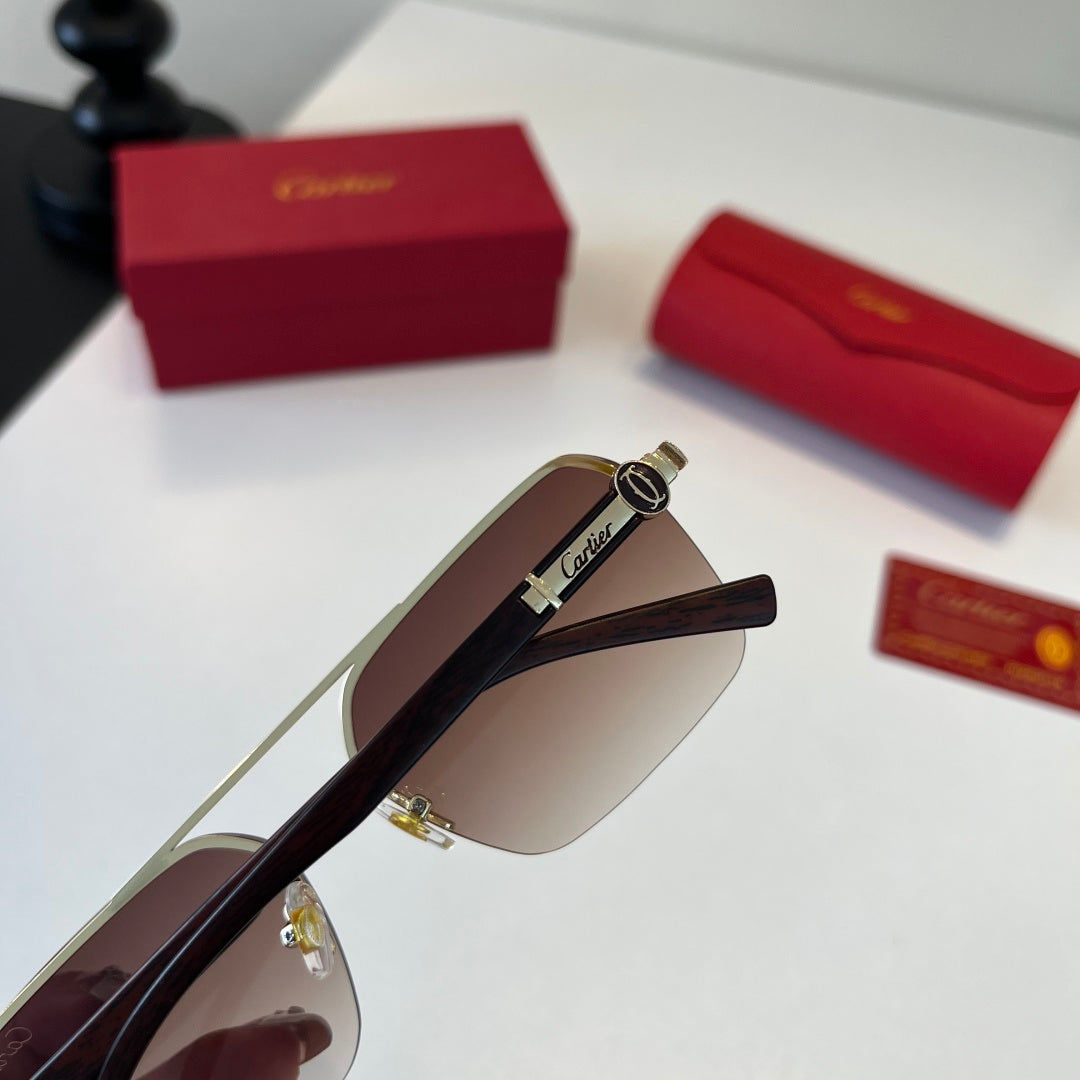 Cartier Lightweight Metal Rimless Silver Lens Sunglasses for Men & Wo - 415994 - detail image 7