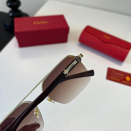 Cartier Lightweight Metal Rimless Silver Lens Sunglasses for Men & Wo - 372235 - detail image 7