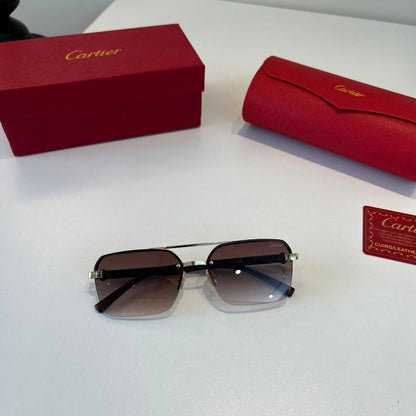 Cartier Lightweight Metal Rimless Silver Lens Sunglasses for Men & Wo - 415994 - detail image 11