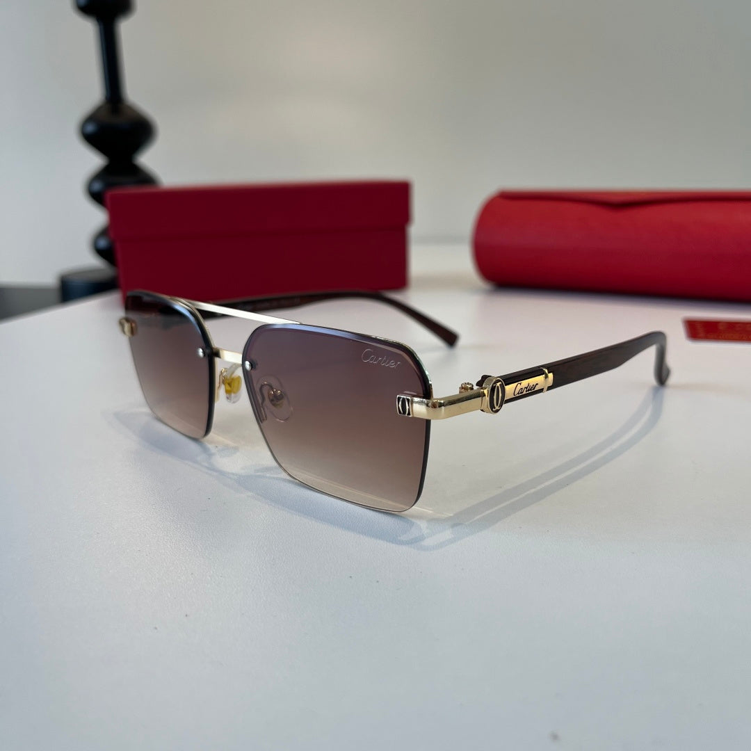 Cartier Lightweight Metal Rimless Silver Lens Sunglasses for Men & Wo - 415994 - detail image 3