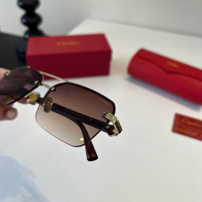 Cartier Lightweight Metal Rimless Silver Lens Sunglasses for Men & Wo - 372235 - detail image 6