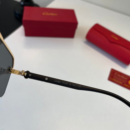 Cartier Lightweight Metal Rimless Silver Lens Sunglasses for Men & Wo - 372236 - detail image 10