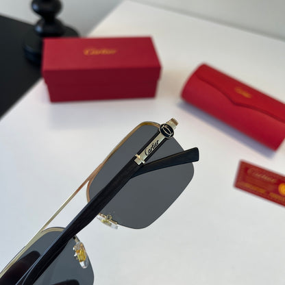 Cartier Lightweight Metal Rimless Silver Lens Sunglasses for Men & Wo - 415995 - detail image 5