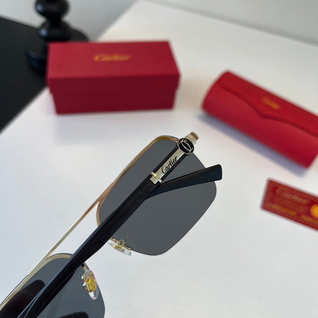 Cartier Lightweight Metal Rimless Silver Lens Sunglasses for Men & Wo - 372236 - detail image 5