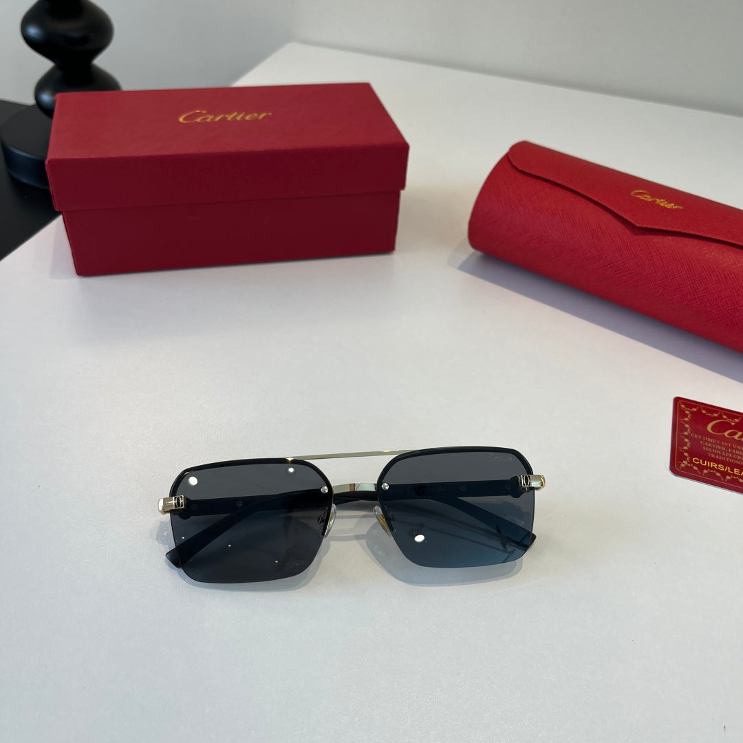 Cartier Lightweight Metal Rimless Silver Lens Sunglasses for Men & Wo - 415995 - detail image 8