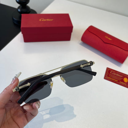 Cartier Lightweight Metal Rimless Silver Lens Sunglasses for Men & Wo - 415995 - detail image 6