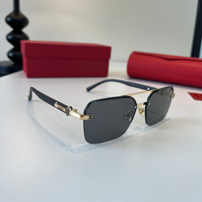 Cartier Lightweight Metal Rimless Silver Lens Sunglasses for Men & Wo - 415995