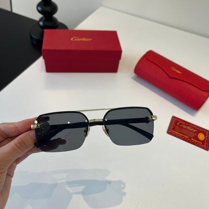 Cartier Lightweight Metal Rimless Silver Lens Sunglasses for Men & Wo - 415995 - detail image 7
