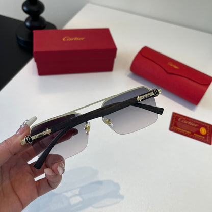 Cartier Lightweight Metal Rimless Silver Lens Sunglasses for Men & Wo - 415996 - detail image 8