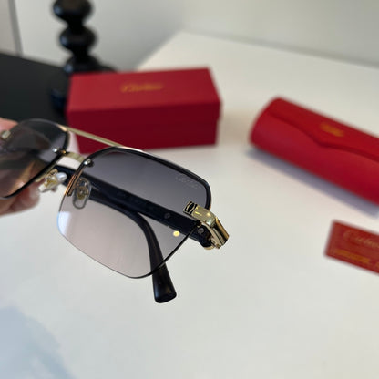 Cartier Lightweight Metal Rimless Silver Lens Sunglasses for Men & Wo - 415996 - detail image 6