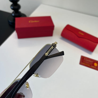 Cartier Lightweight Metal Rimless Silver Lens Sunglasses for Men & Wo - 415996 - detail image 7