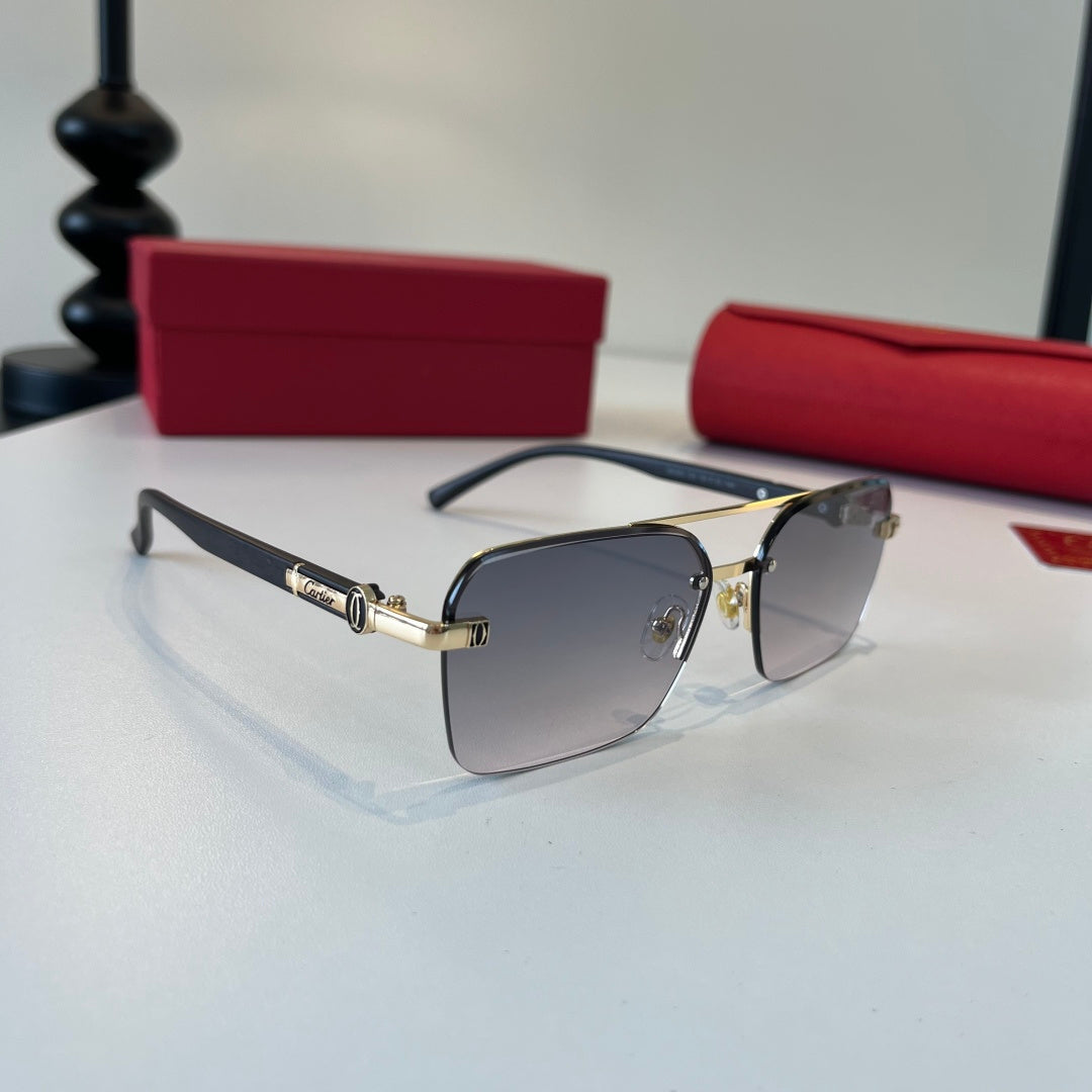 Cartier Lightweight Metal Rimless Silver Lens Sunglasses for Men & Wo - 415996