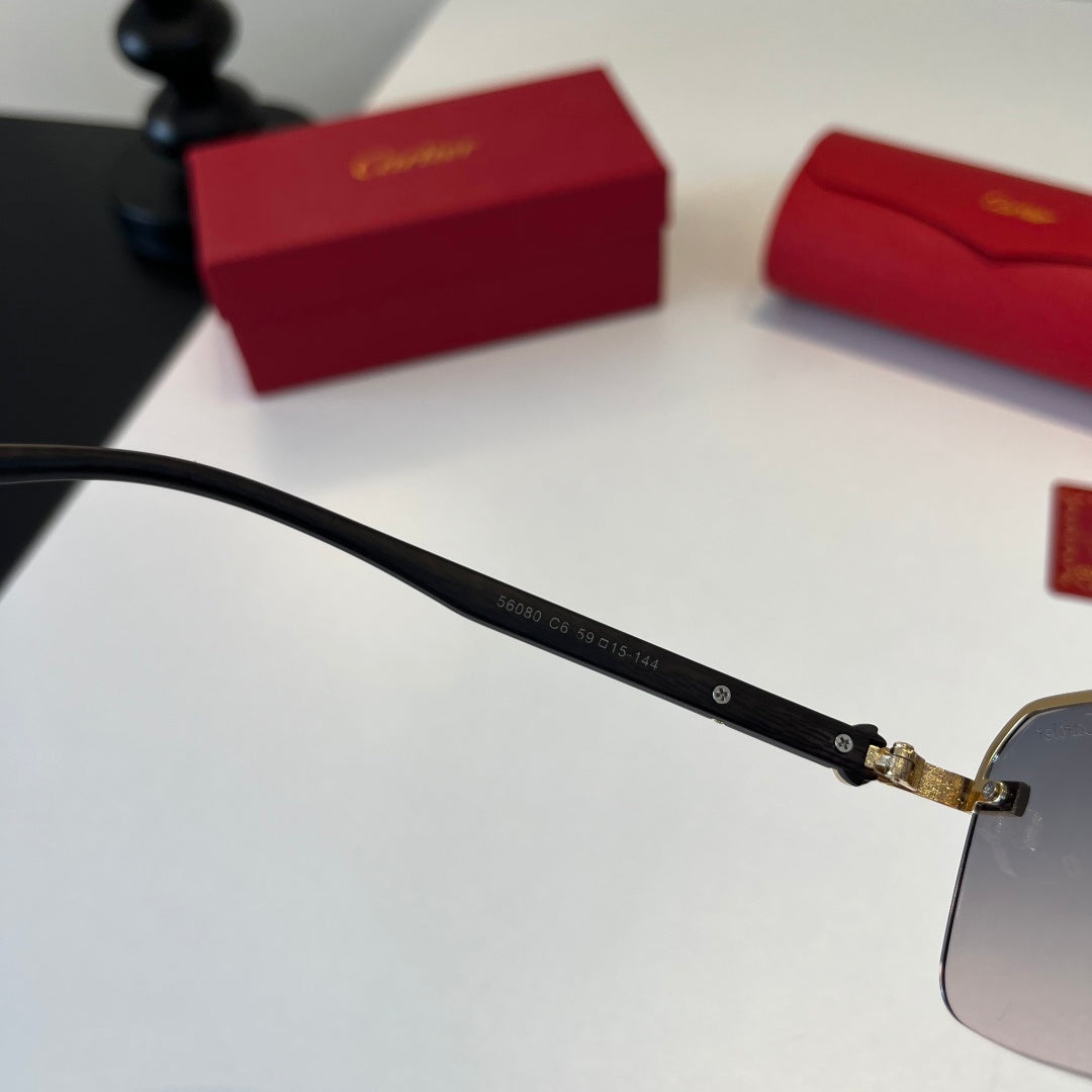 Cartier Lightweight Metal Rimless Silver Lens Sunglasses for Men & Wo - 415996 - detail image 9