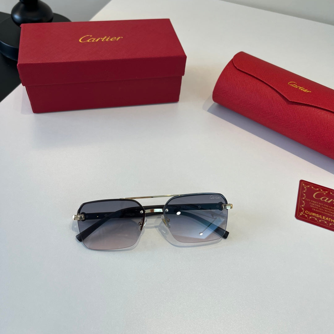 Cartier Lightweight Metal Rimless Silver Lens Sunglasses for Men & Wo - 415996 - detail image 4