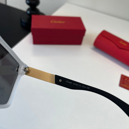 Cartier Lightweight Metal Rimless Silver Lens Sunglasses for Men & Wo - 372239 - detail image 11