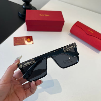 Cartier Lightweight Metal Rimless Black Lens Sunglasses for Men & Women - detail image 7