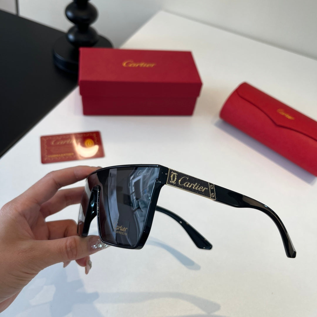 Cartier Lightweight Metal Rimless Black Lens Sunglasses for Men & Women - detail image 10