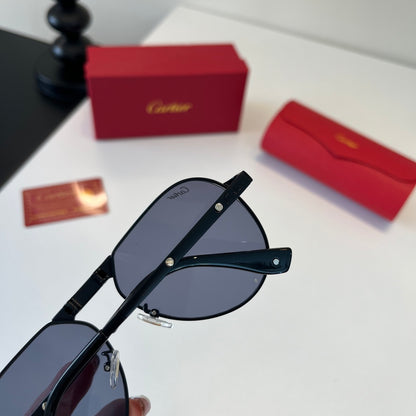 Cartier Folding Metal Rimless Silver Lens Sunglasses for Men & Women - 416000 - detail image 7