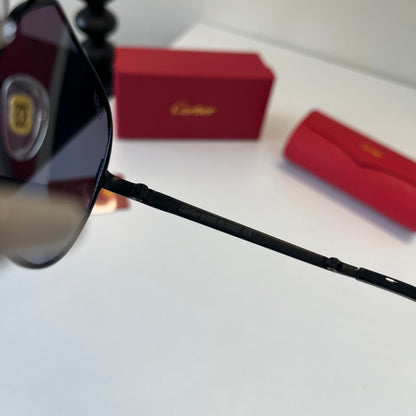 Cartier Folding Metal Rimless Silver Lens Sunglasses for Men & Women - 416000 - detail image 8