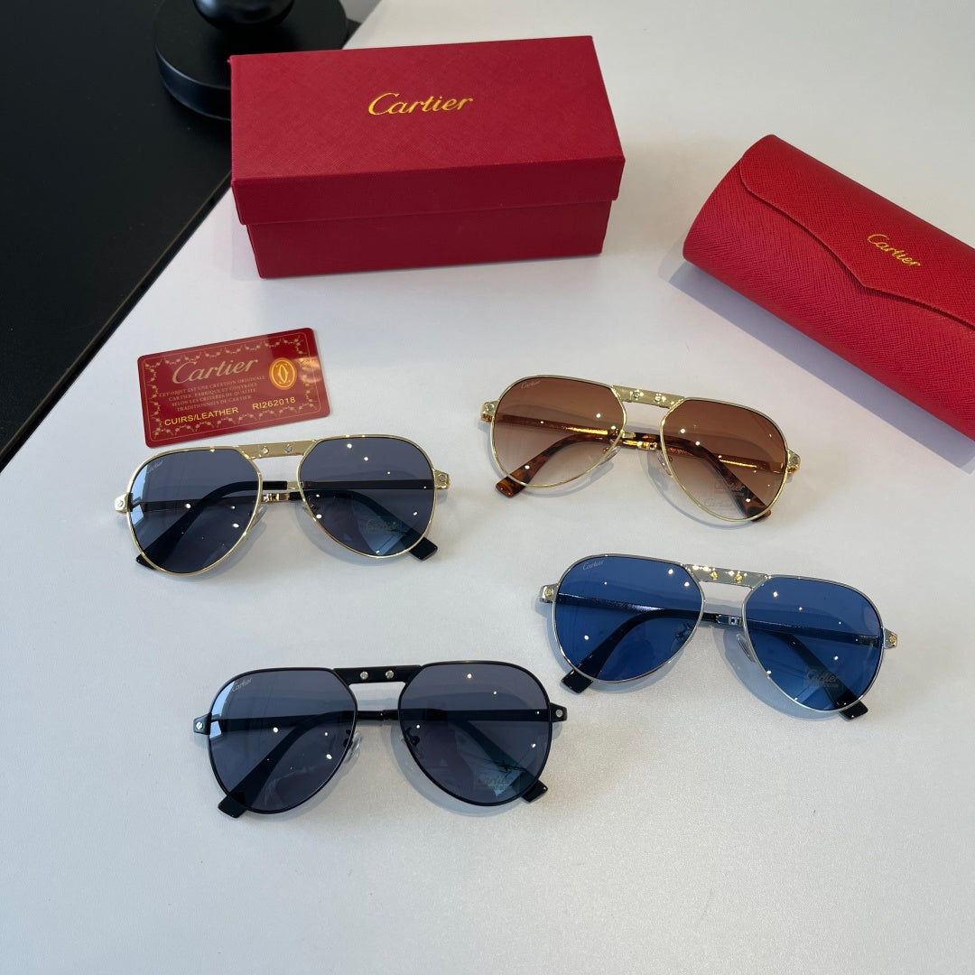 Cartier Folding Metal Rimless Silver Lens Sunglasses for Men & Women - 416000 - detail image 11