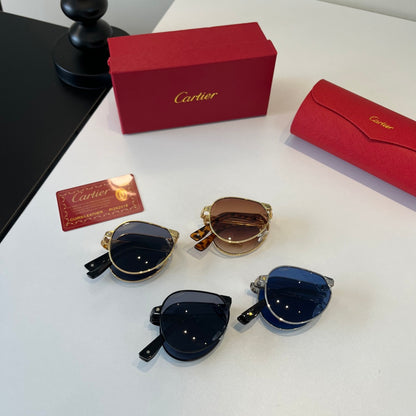 Cartier Folding Metal Rimless Silver Lens Sunglasses for Men & Women - 416000 - detail image 10
