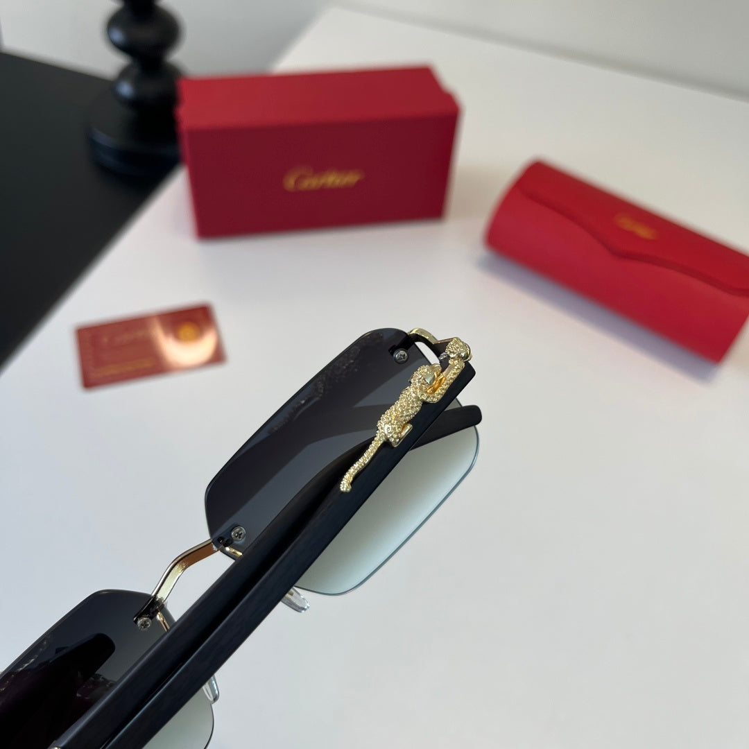 Cartier Lightweight Metal Rimless Silver Lens Sunglasses for Men & Wo - 487233 - detail image 8