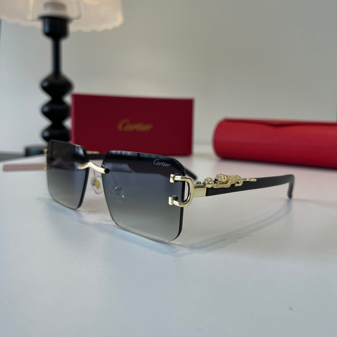 Cartier Lightweight Metal Rimless Silver Lens Sunglasses for Men & Wo - 487233 - detail image 3