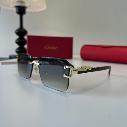 Cartier Lightweight Metal Rimless Silver Lens Sunglasses for Men & Wo - 487233 - detail image 3