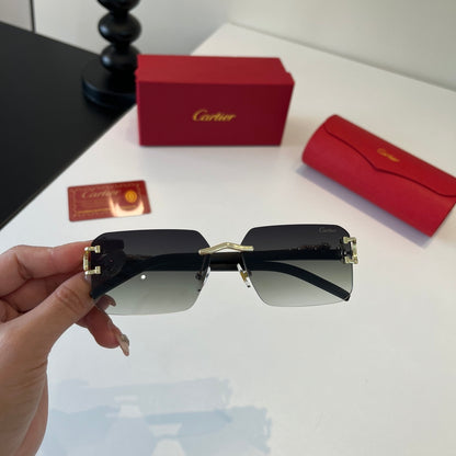 Cartier Lightweight Metal Rimless Silver Lens Sunglasses for Men & Wo - 487233 - detail image 5