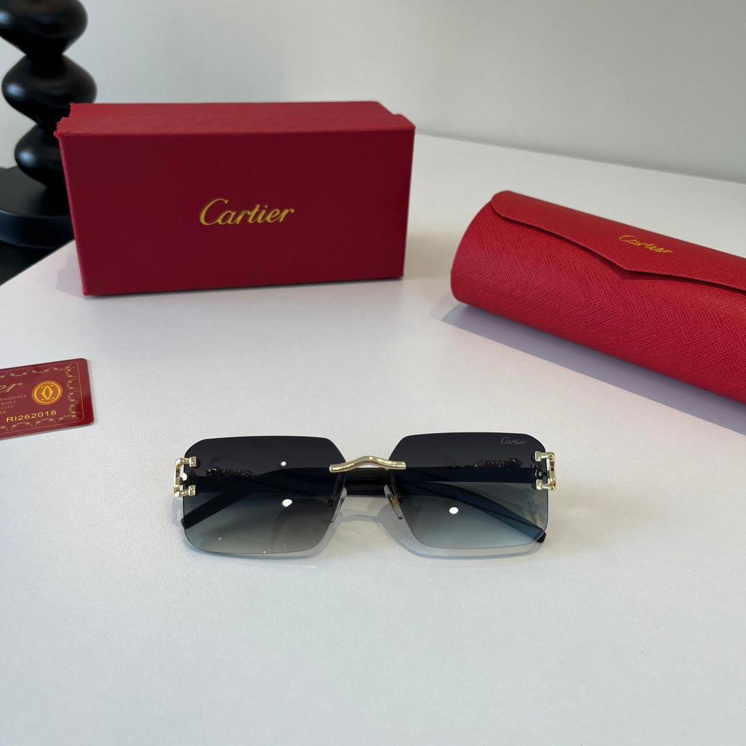 Cartier Lightweight Metal Rimless Silver Lens Sunglasses for Men & Wo - 416003 - detail image 6