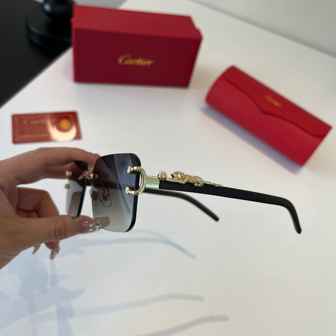 Cartier Lightweight Metal Rimless Silver Lens Sunglasses for Men & Wo - 487233 - detail image 4