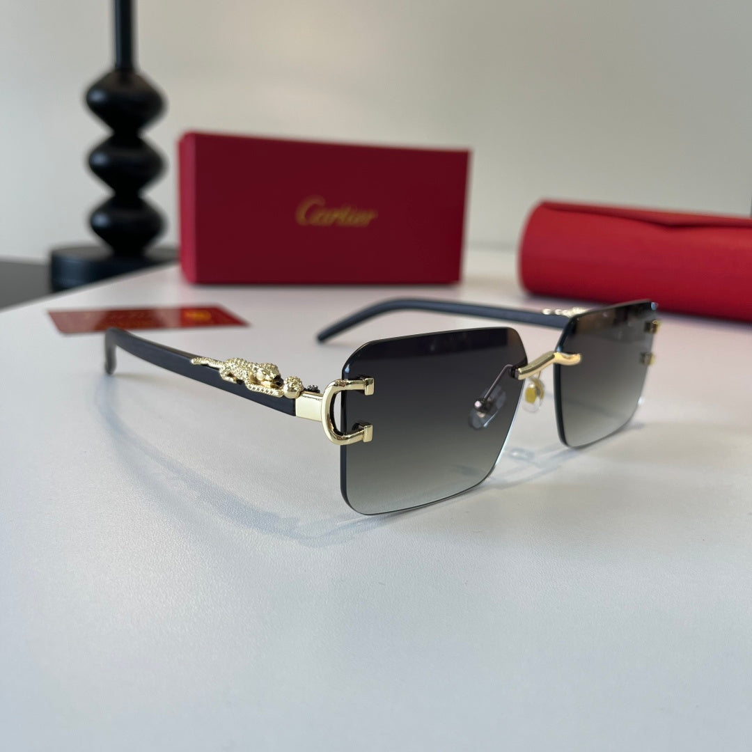 Cartier Lightweight Metal Rimless Silver Lens Sunglasses for Men & Wo - 487233
