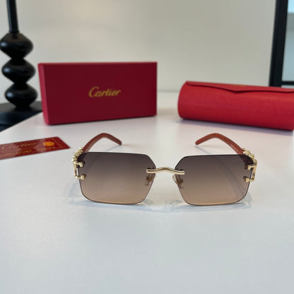 Cartier Lightweight Metal Rimless Silver Lens Sunglasses for Men & Wo - 487234 - detail image 2