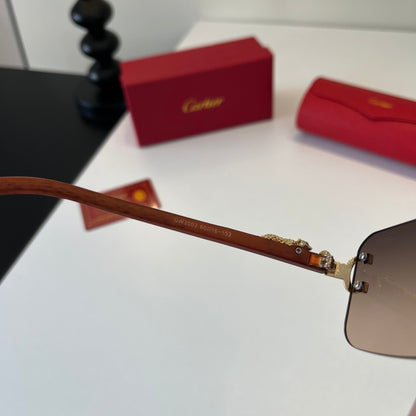Cartier Lightweight Metal Rimless Silver Lens Sunglasses for Men & Wo - 372242 - detail image 10