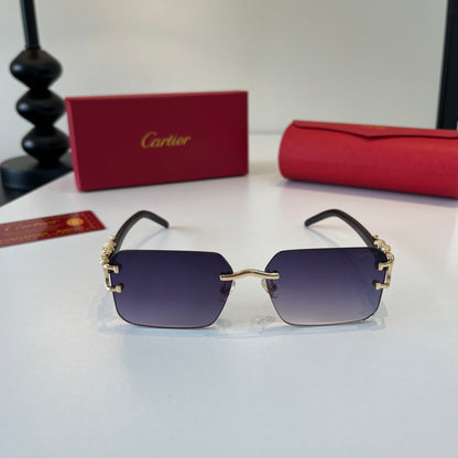Cartier Lightweight Metal Rimless Silver Lens Sunglasses for Men & Wo - 372243 - detail image 2