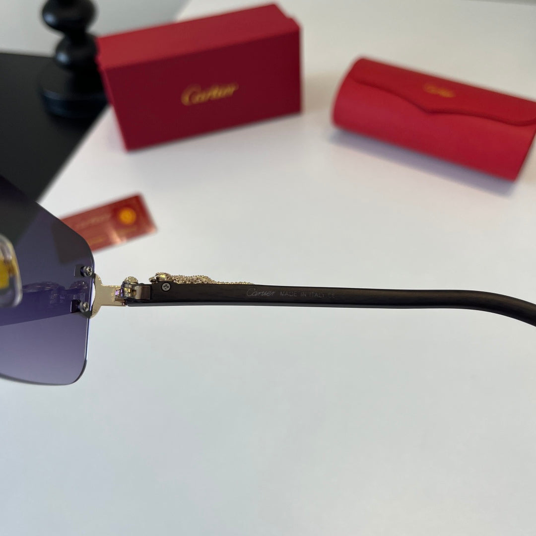 Cartier Lightweight Metal Rimless Silver Lens Sunglasses for Men & Wo - 487235 - detail image 10