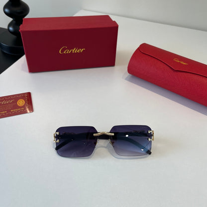 Cartier Lightweight Metal Rimless Silver Lens Sunglasses for Men & Wo - 416004 - detail image 11
