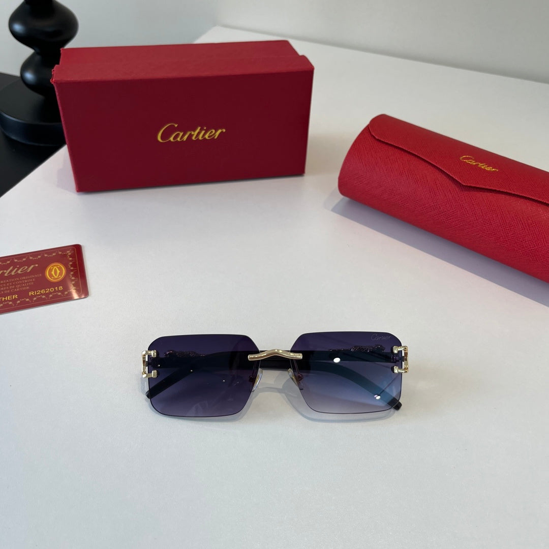 Cartier Lightweight Metal Rimless Silver Lens Sunglasses for Men & Wo - 487235 - detail image 11
