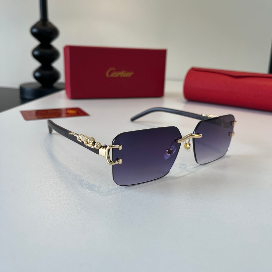 Cartier Lightweight Metal Rimless Silver Lens Sunglasses for Men & Wo - 416004