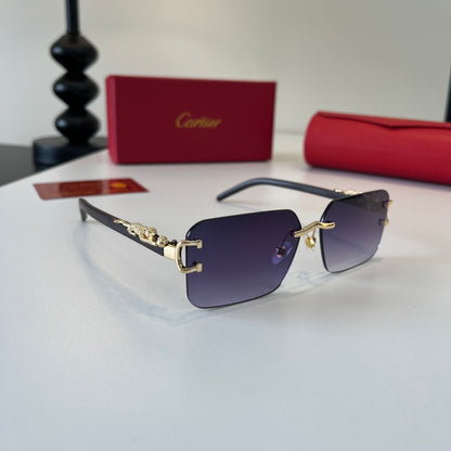 Cartier Lightweight Metal Rimless Silver Lens Sunglasses for Men & Wo - 416004