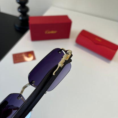 Cartier Lightweight Metal Rimless Silver Lens Sunglasses for Men & Wo - 487235 - detail image 7