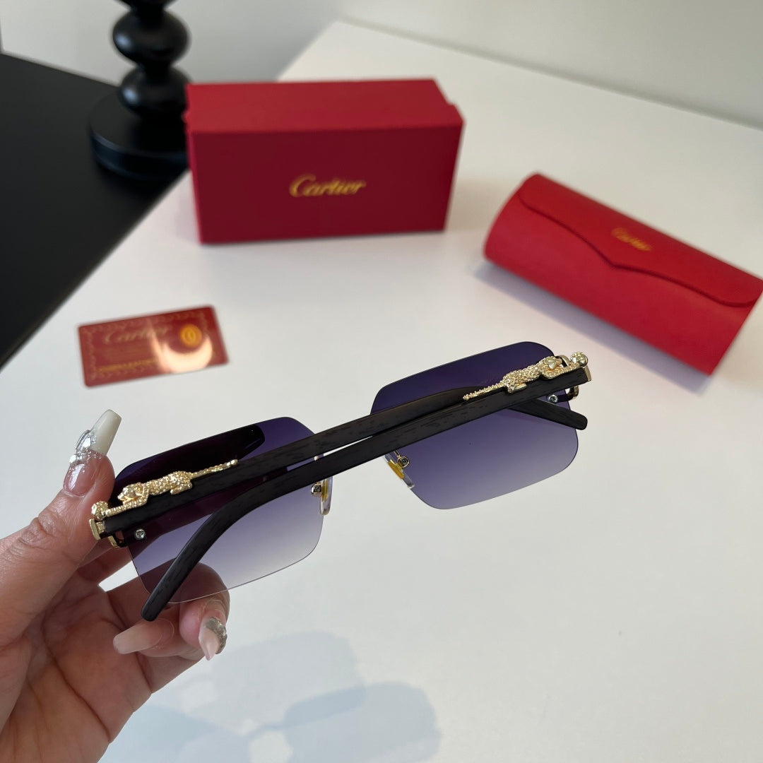 Cartier Lightweight Metal Rimless Silver Lens Sunglasses for Men & Wo - 487235 - detail image 8