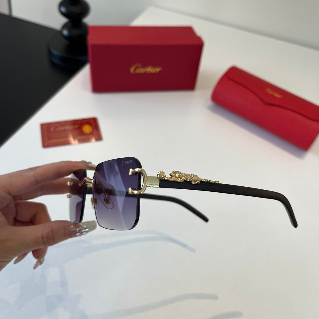 Cartier Lightweight Metal Rimless Silver Lens Sunglasses for Men & Wo - 416004 - detail image 4