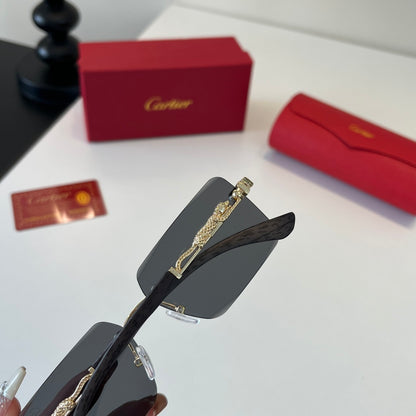 Cartier Lightweight Metal Rimless Silver Lens Sunglasses for Men & Wo - 372222 - detail image 7